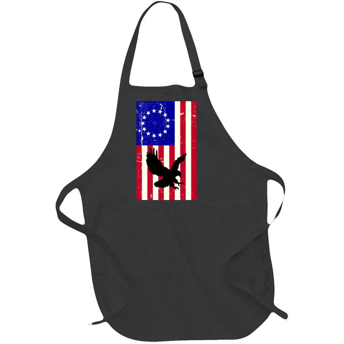 Betsy Ross 4th Of July American Flag Full-Length Apron With Pockets