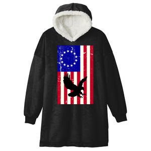 Betsy Ross 4th Of July American Flag Hooded Wearable Blanket