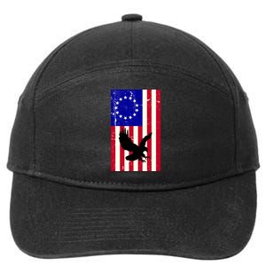 Betsy Ross 4th Of July American Flag 7-Panel Snapback Hat