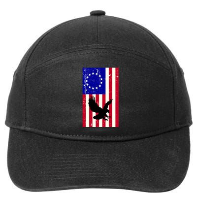 Betsy Ross 4th Of July American Flag 7-Panel Snapback Hat