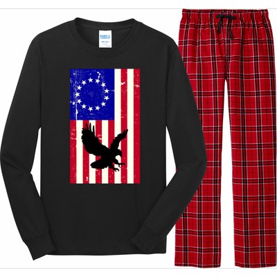 Betsy Ross 4th Of July American Flag Long Sleeve Pajama Set