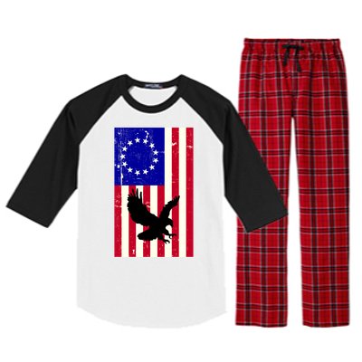 Betsy Ross 4th Of July American Flag Raglan Sleeve Pajama Set