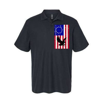 Betsy Ross 4th Of July American Flag Softstyle Adult Sport Polo