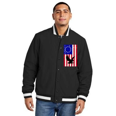 Betsy Ross 4th Of July American Flag Insulated Varsity Jacket