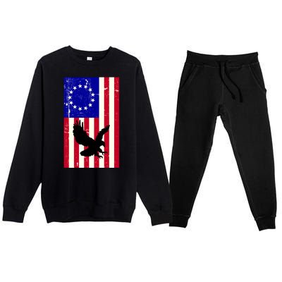 Betsy Ross 4th Of July American Flag Premium Crewneck Sweatsuit Set