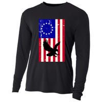 Betsy Ross 4th Of July American Flag Cooling Performance Long Sleeve Crew