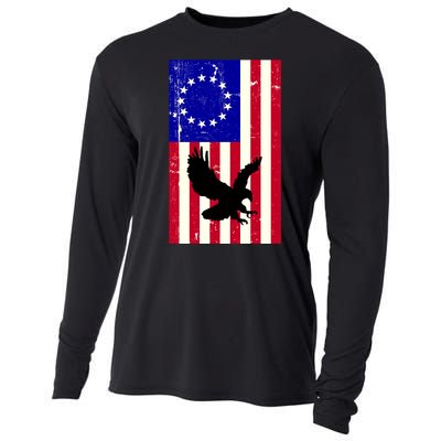 Betsy Ross 4th Of July American Flag Cooling Performance Long Sleeve Crew