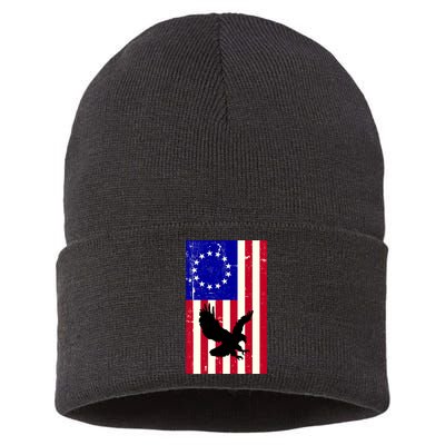 Betsy Ross 4th Of July American Flag Sustainable Knit Beanie