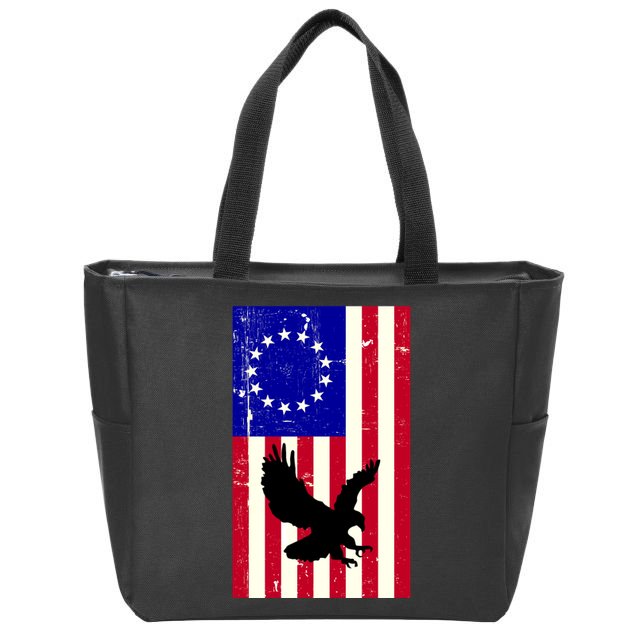 Betsy Ross 4th Of July American Flag Zip Tote Bag