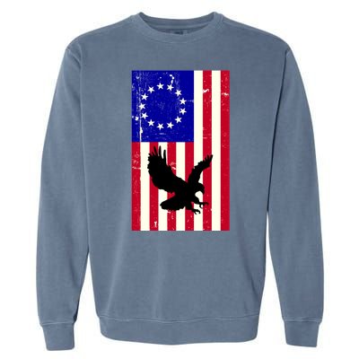 Betsy Ross 4th Of July American Flag Garment-Dyed Sweatshirt