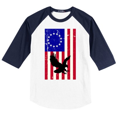 Betsy Ross 4th Of July American Flag Baseball Sleeve Shirt