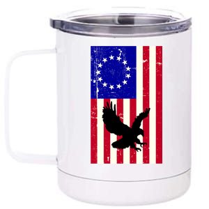 Betsy Ross 4th Of July American Flag 12 oz Stainless Steel Tumbler Cup