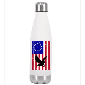 Betsy Ross 4th Of July American Flag Stainless Steel Insulated Water Bottle