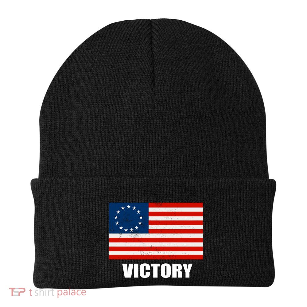 Betsy Ross American Victory Flag Knit Cap Winter Beanie
