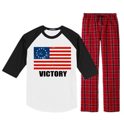 Betsy Ross American Victory Flag Raglan Sleeve Pajama Set