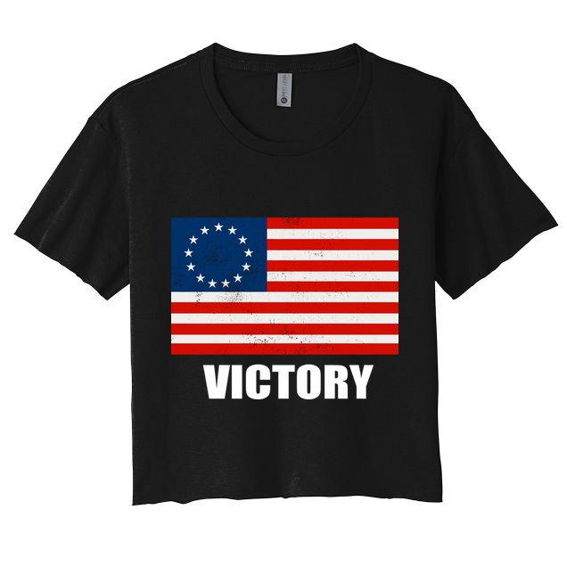 Betsy Ross American Victory Flag Crop Top