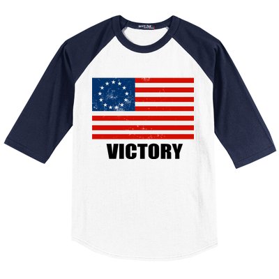 Betsy Ross American Victory Flag Baseball Sleeve Shirt