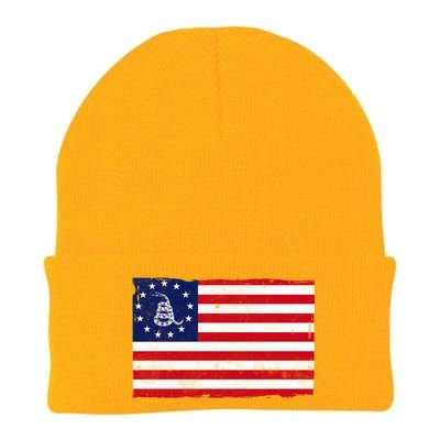 Betsy Ross Don't Tread On Me Flag Knit Cap Winter Beanie