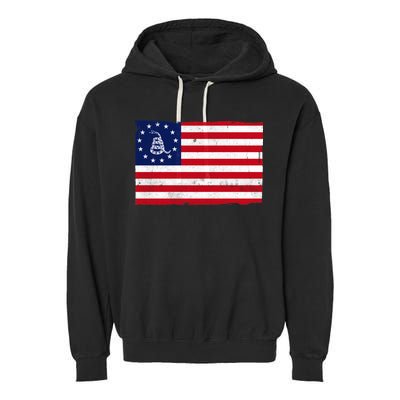 Betsy Ross Don't Tread On Me Flag Garment-Dyed Fleece Hoodie