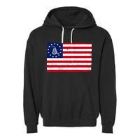 Betsy Ross Don't Tread On Me Flag Garment-Dyed Fleece Hoodie