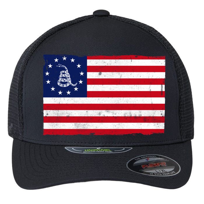 Betsy Ross Don't Tread On Me Flag Flexfit Unipanel Trucker Cap