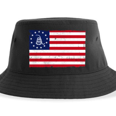 Betsy Ross Don't Tread On Me Flag Sustainable Bucket Hat