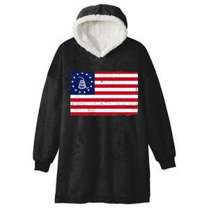 Betsy Ross Don't Tread On Me Flag Hooded Wearable Blanket