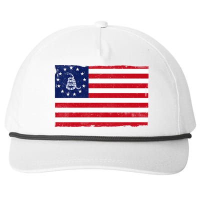 Betsy Ross Don't Tread On Me Flag Snapback Five-Panel Rope Hat