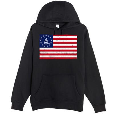 Betsy Ross Don't Tread On Me Flag Premium Pullover Hoodie