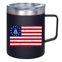 Betsy Ross Don't Tread On Me Flag 12oz Stainless Steel Coffee Mug