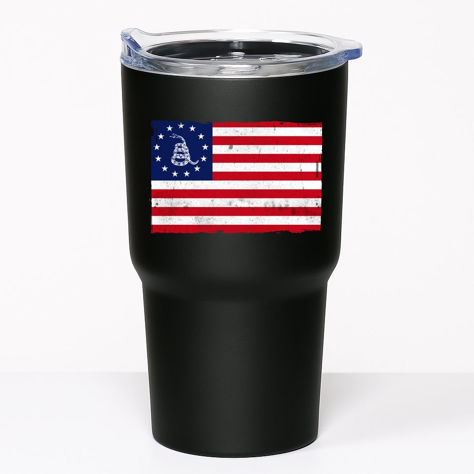 Betsy Ross Don't Tread On Me Flag Tumbler