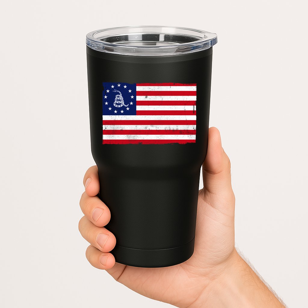 Betsy Ross Don't Tread On Me Flag Tumbler
