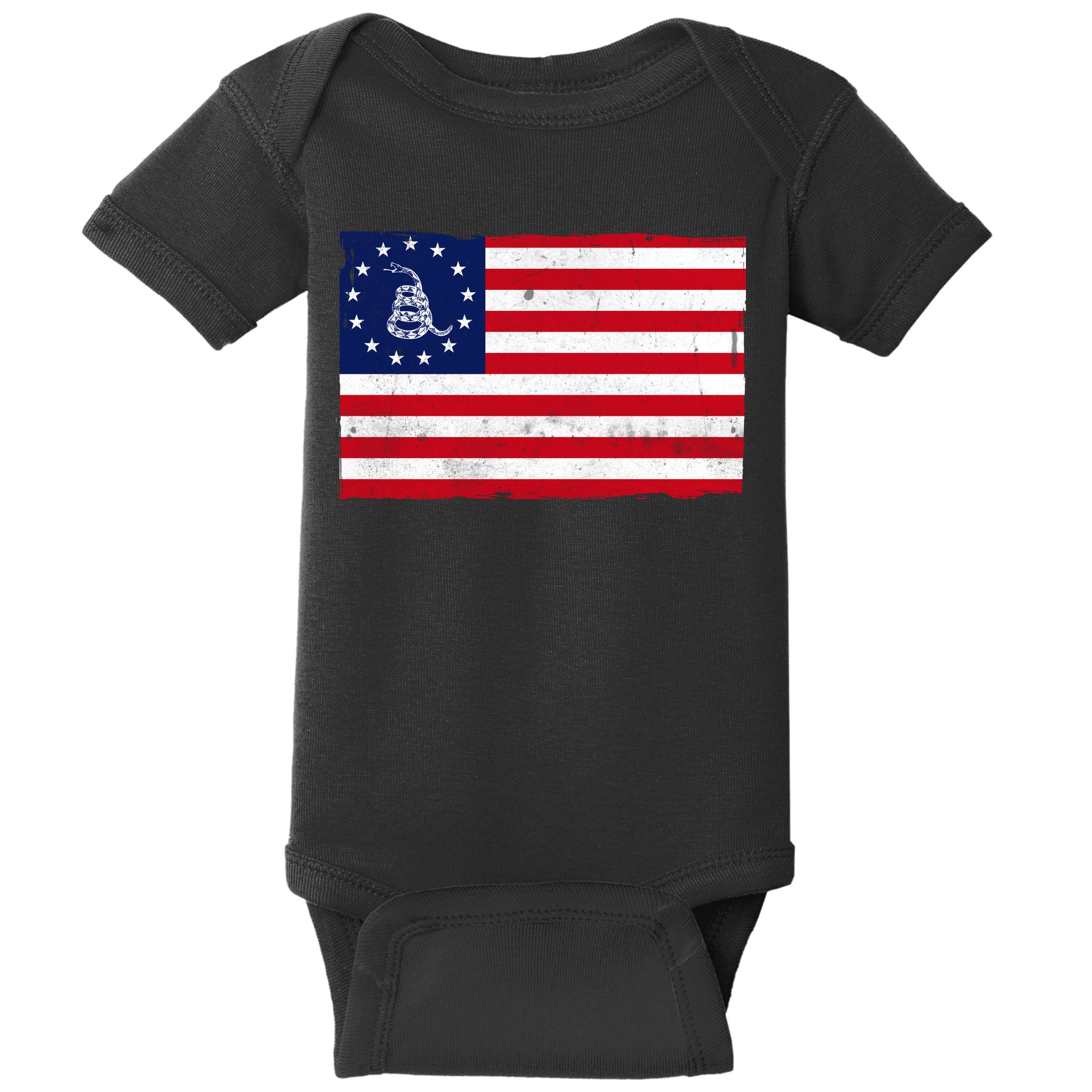 Betsy Ross Don't Tread On Me Flag Baby Bodysuit