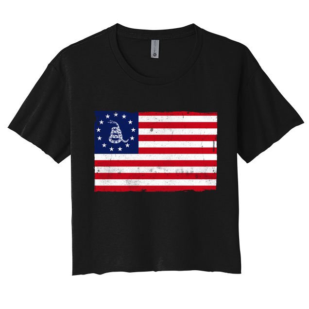 Betsy Ross Don't Tread On Me Flag Crop Top