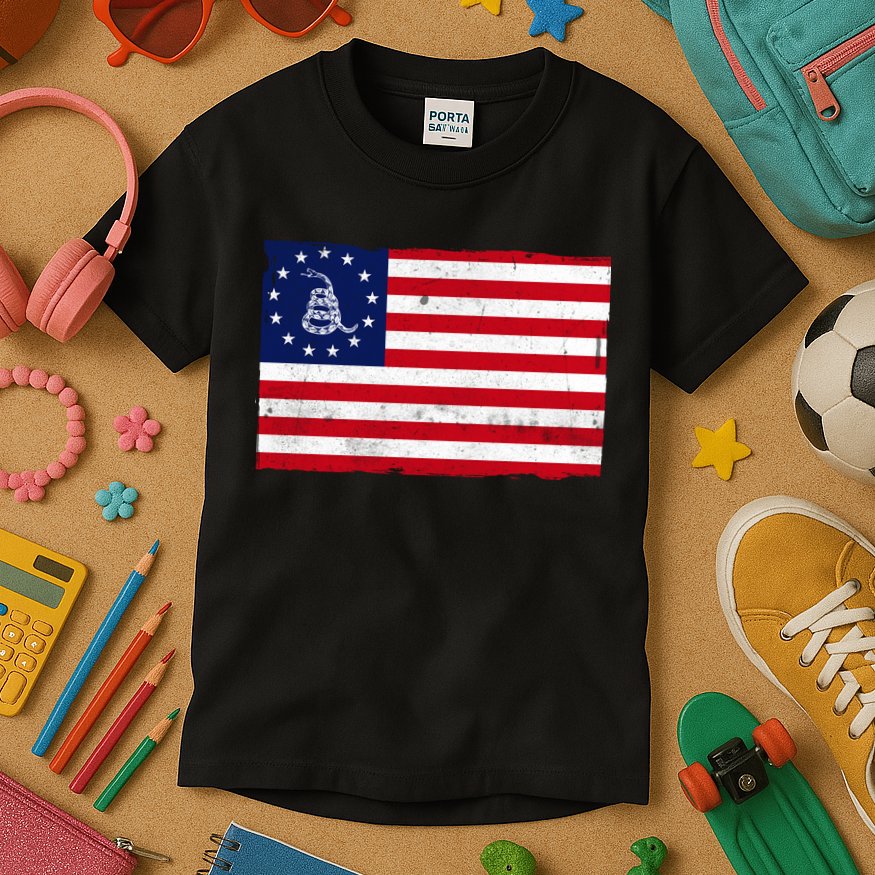 Betsy Ross Don't Tread On Me Flag Kids T-Shirt