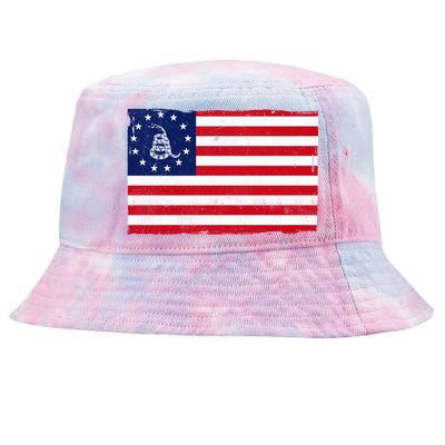 Betsy Ross Don't Tread On Me Flag Tie-Dyed Bucket Hat