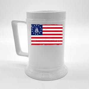 Betsy Ross Don't Tread On Me Flag Beer Stein