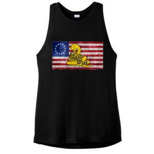 Betsy Ross Don't Trend On Me Snake Ladies PosiCharge Tri-Blend Wicking Tank