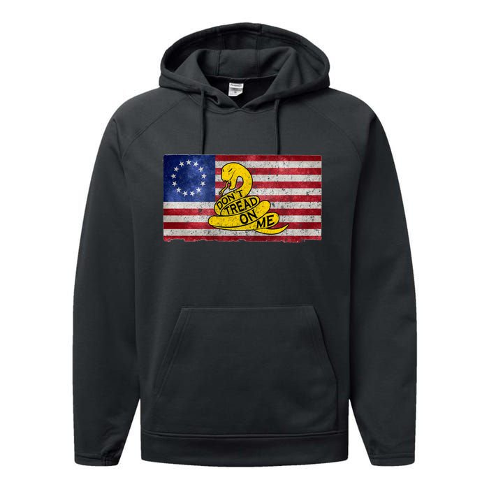 Betsy Ross Don't Trend On Me Snake Performance Fleece Hoodie