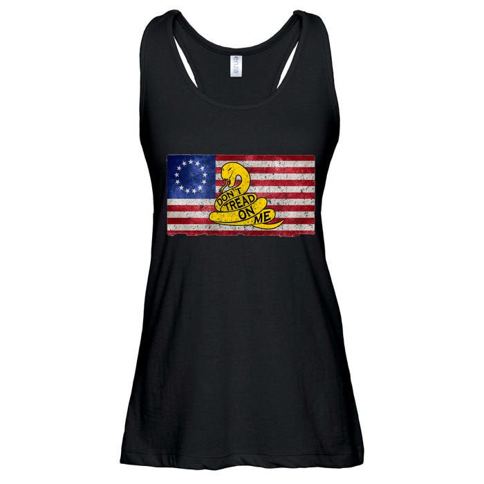 Betsy Ross Don't Trend On Me Snake Ladies Essential Flowy Tank