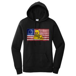 Betsy Ross Don't Trend On Me Snake Women's Pullover Hoodie