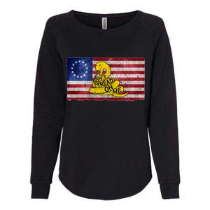 Betsy Ross Don't Trend On Me Snake Womens California Wash Sweatshirt