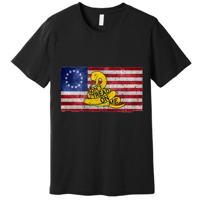 Betsy Ross Don't Trend On Me Snake Premium T-Shirt