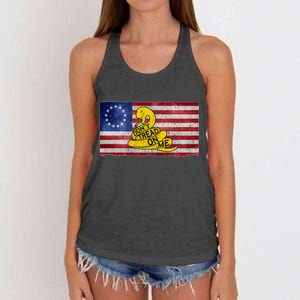 Betsy Ross Don't Trend On Me Snake Women's Knotted Racerback Tank