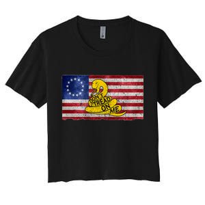 Betsy Ross Don't Trend On Me Snake Women's Crop Top Tee