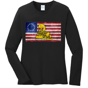 Betsy Ross Don't Trend On Me Snake Ladies Long Sleeve Shirt