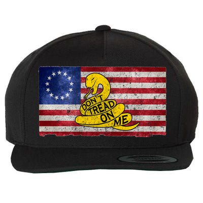 Betsy Ross Don't Trend On Me Snake Wool Snapback Cap