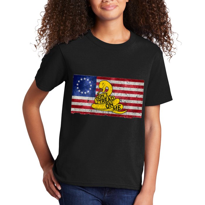 Betsy Ross Don't Trend On Me Snake Kids T-Shirt