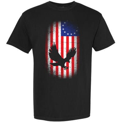 Betsy Ross Flag 13 Colonies Bald Eagle Garment-Dyed Heavyweight T-Shirt