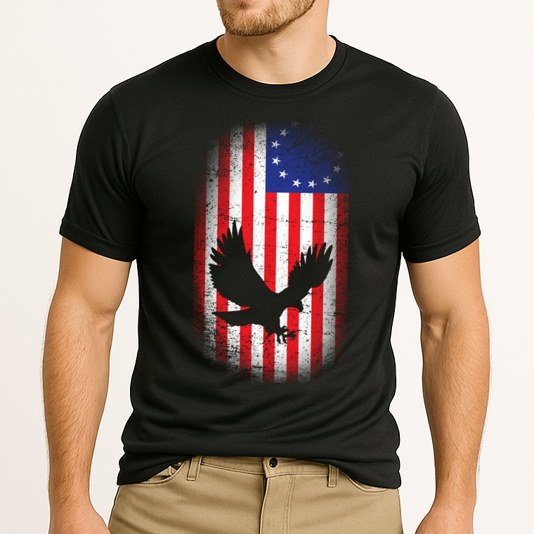Betsy Ross Flag 13 Colonies Bald Eagle Performance Shirt